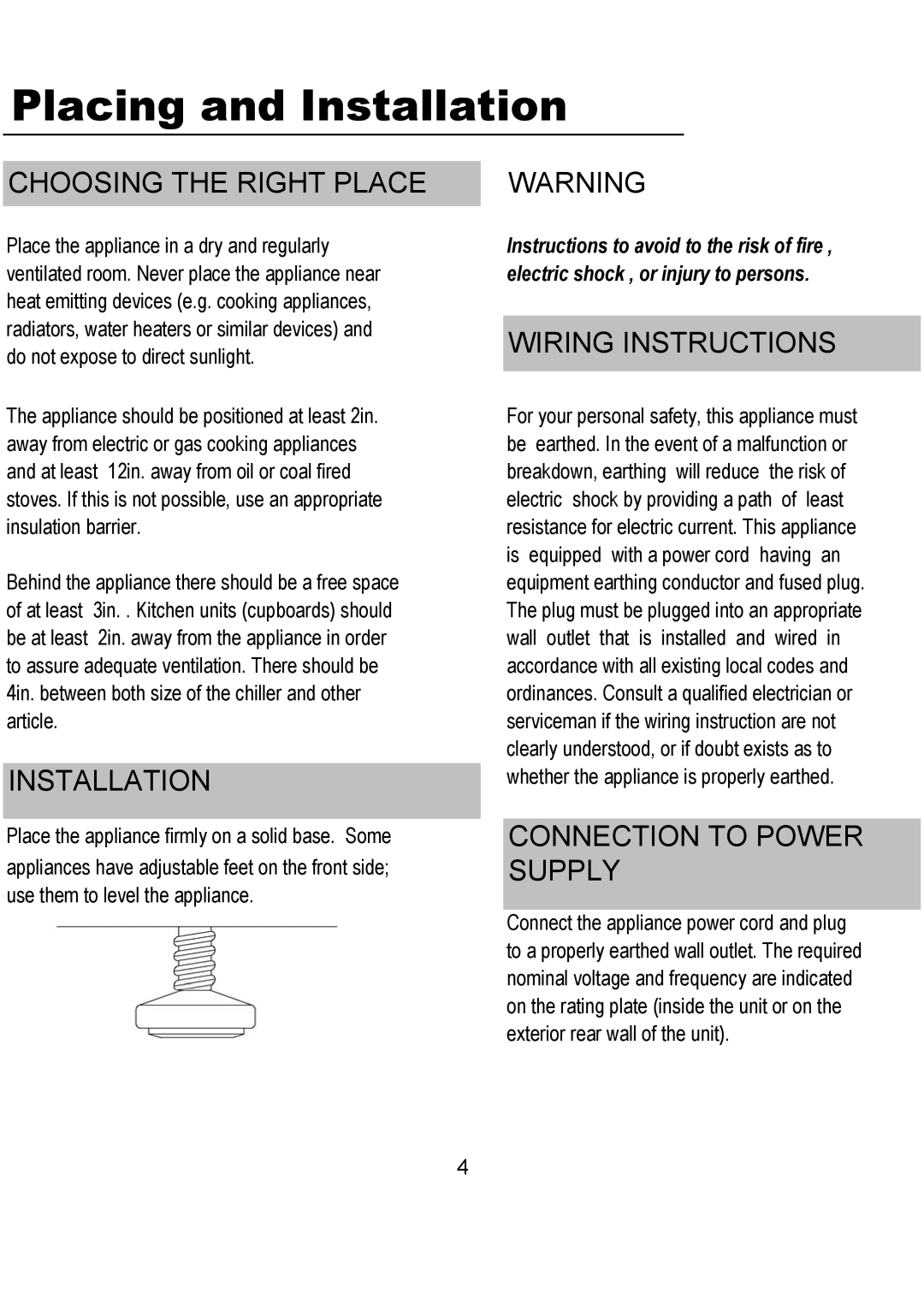 Magic Chef MCWC30M, MCWC16M operating instructions Placing and Installation, Choosing the Right Place 