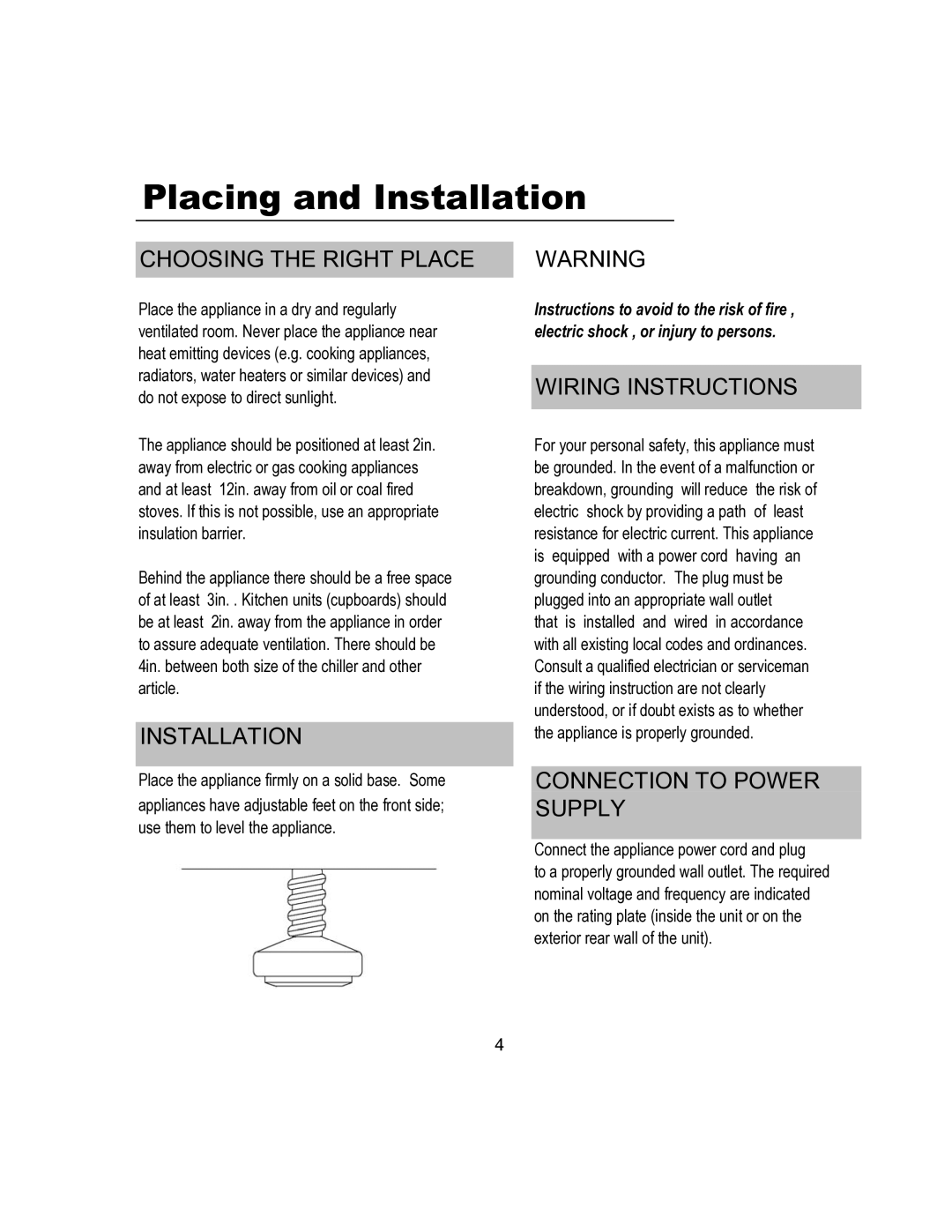 Magic Chef MCWC30MCG, MCWC16MCG operating instructions Placing and Installation, Choosing the Right Place 