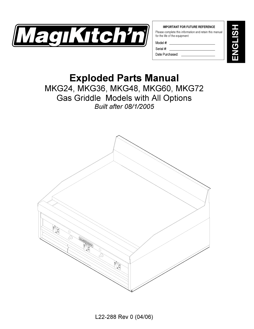 Magikitch'n L22-288 manual Exploded Parts Manual 