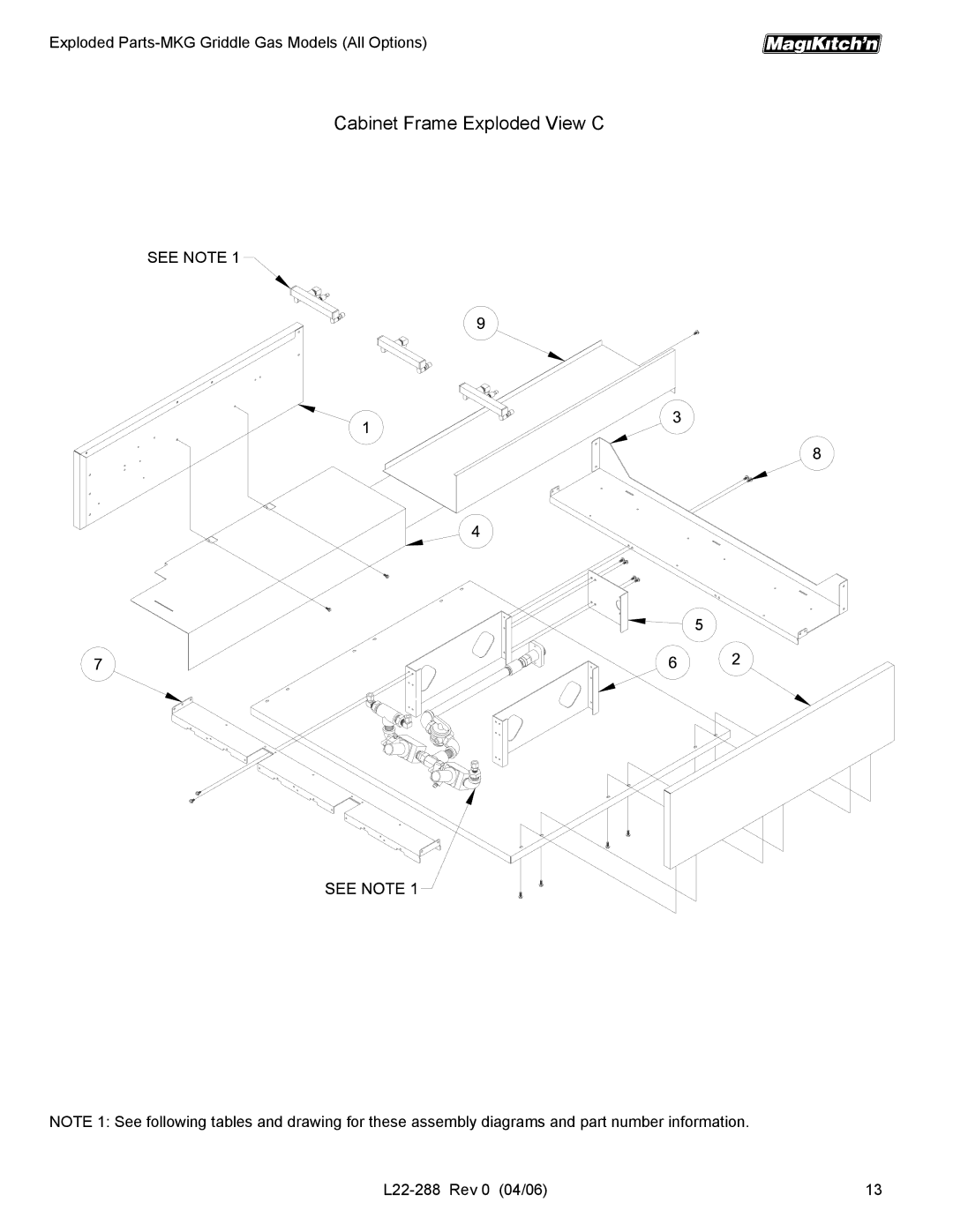 Magikitch'n L22-288 manual Cabinet Frame Exploded View C 