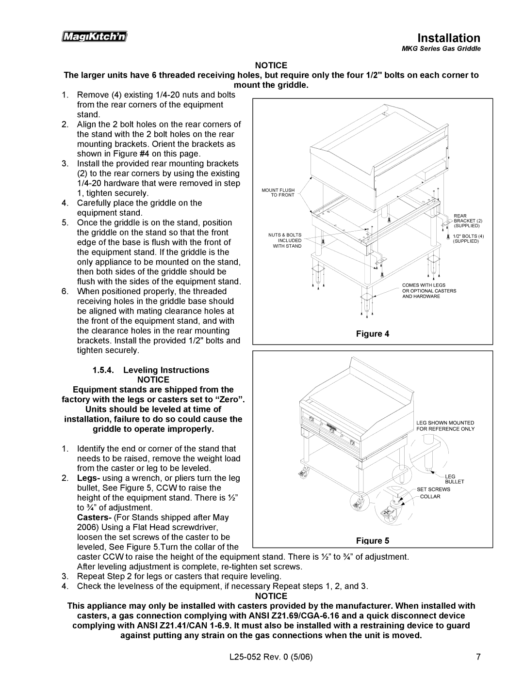 Magikitch'n MKG60, MKG72, MKG36, MKG24, MKG48 operation manual Tighten securely 