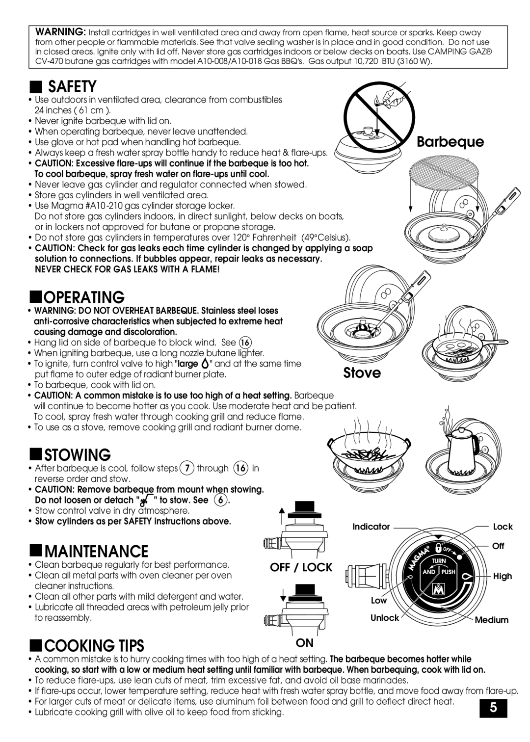 Magma A10-007/A10-017 A10-008/A10-018 A10-027/A10-027NZ A10-037/A10-037NZ manuel dutilisation Barbeque, Stove 