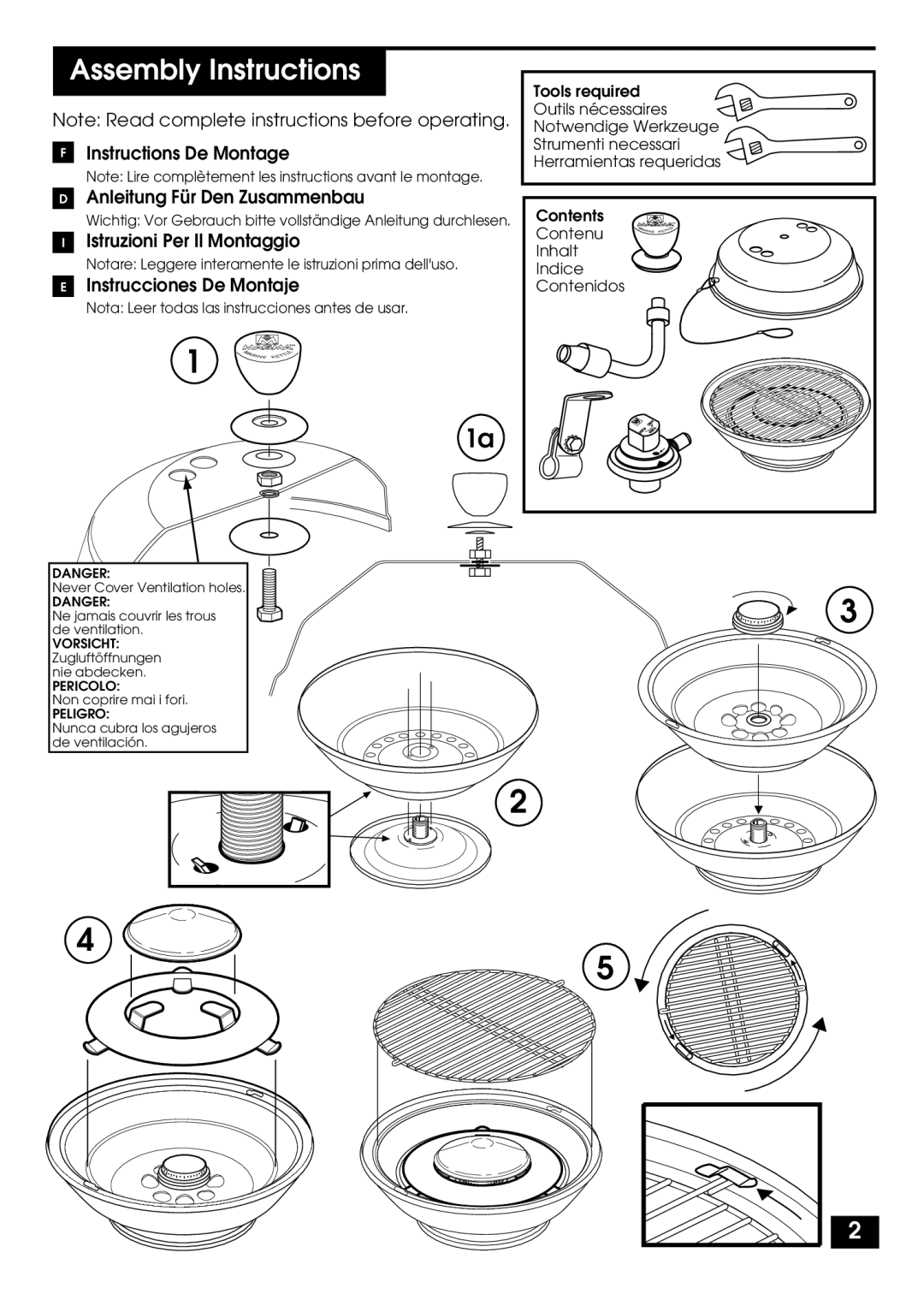 Magma A10-027NZ Assembly Instructions, Instructions De Montage, Anleitung Für Den Zusammenbau, Istruzioni Per Il Montaggio 