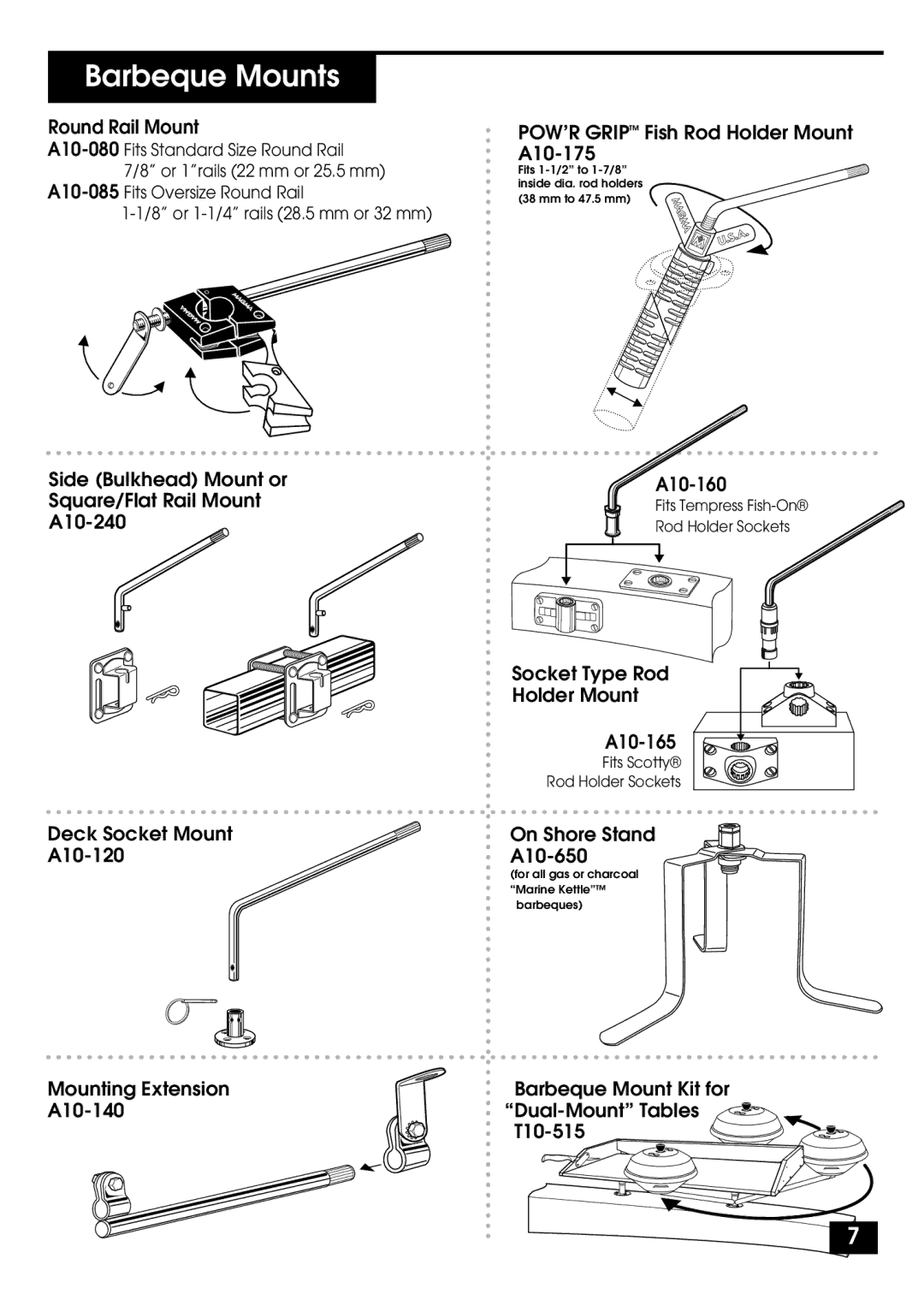 Magma A10-008, A10-018, A10-037NZ, A10-027NZ, A10-007, A10-017 manuel dutilisation Barbeque Mounts 