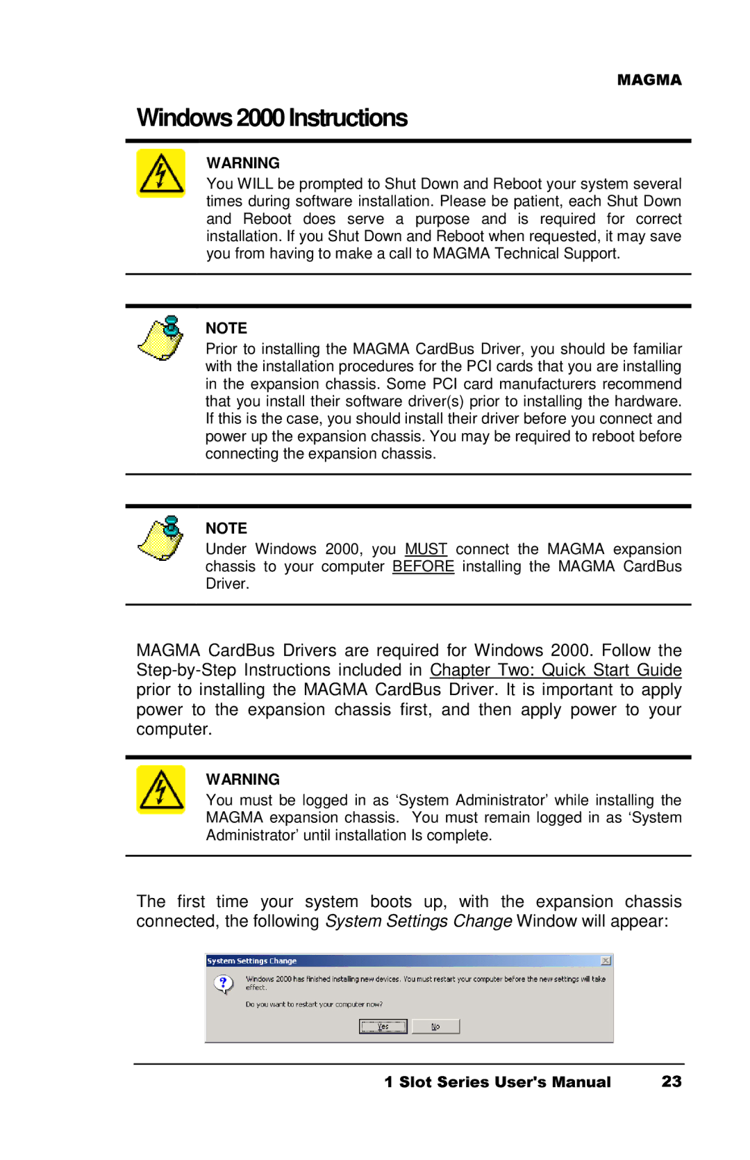 Magma CB1F manual Windows 2000 Instructions 