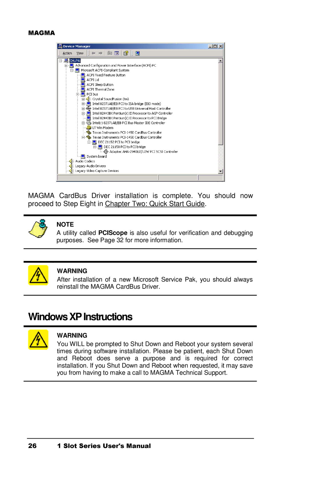 Magma CB1F manual Windows XP Instructions 