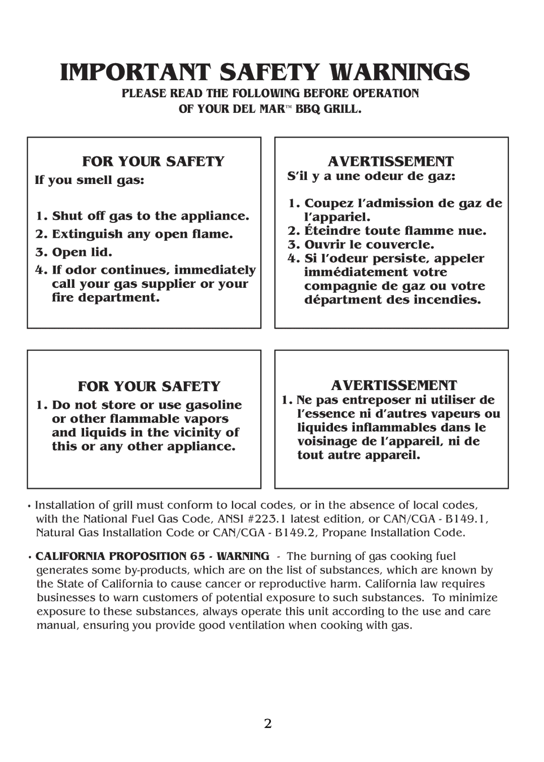 Magma DM10-016NG owner manual Important Safety Warnings 