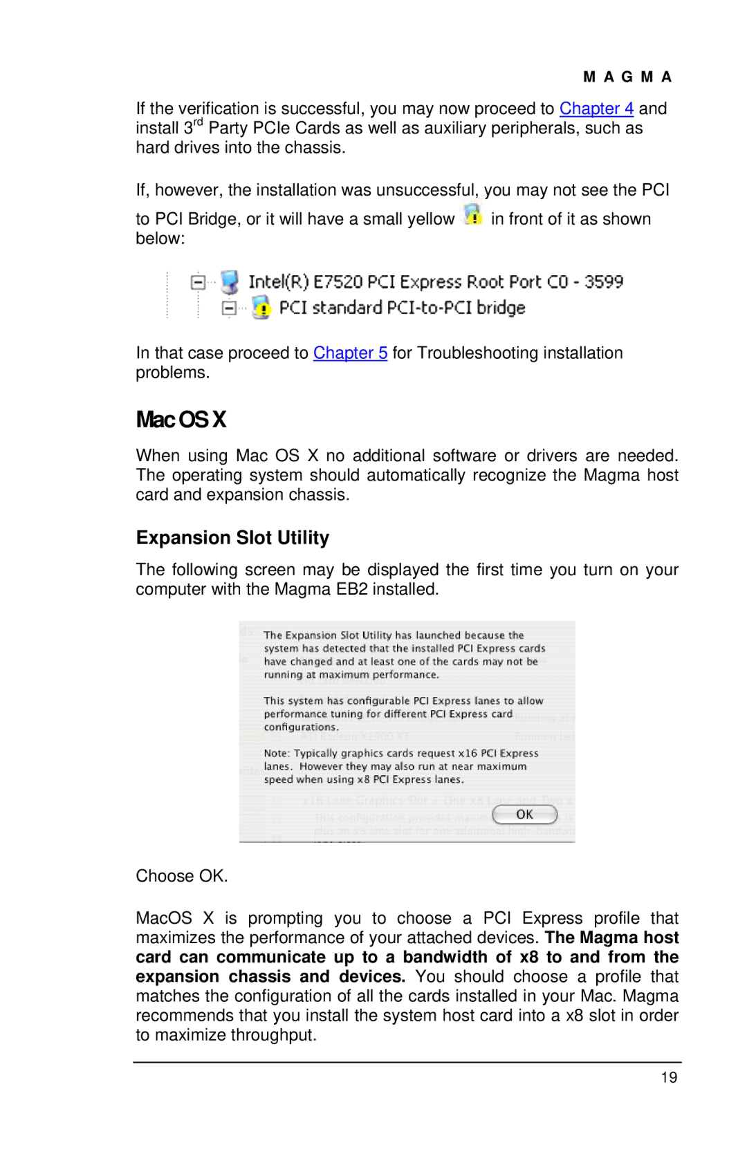 Magma EB2R user manual MacOSX, Expansion Slot Utility 