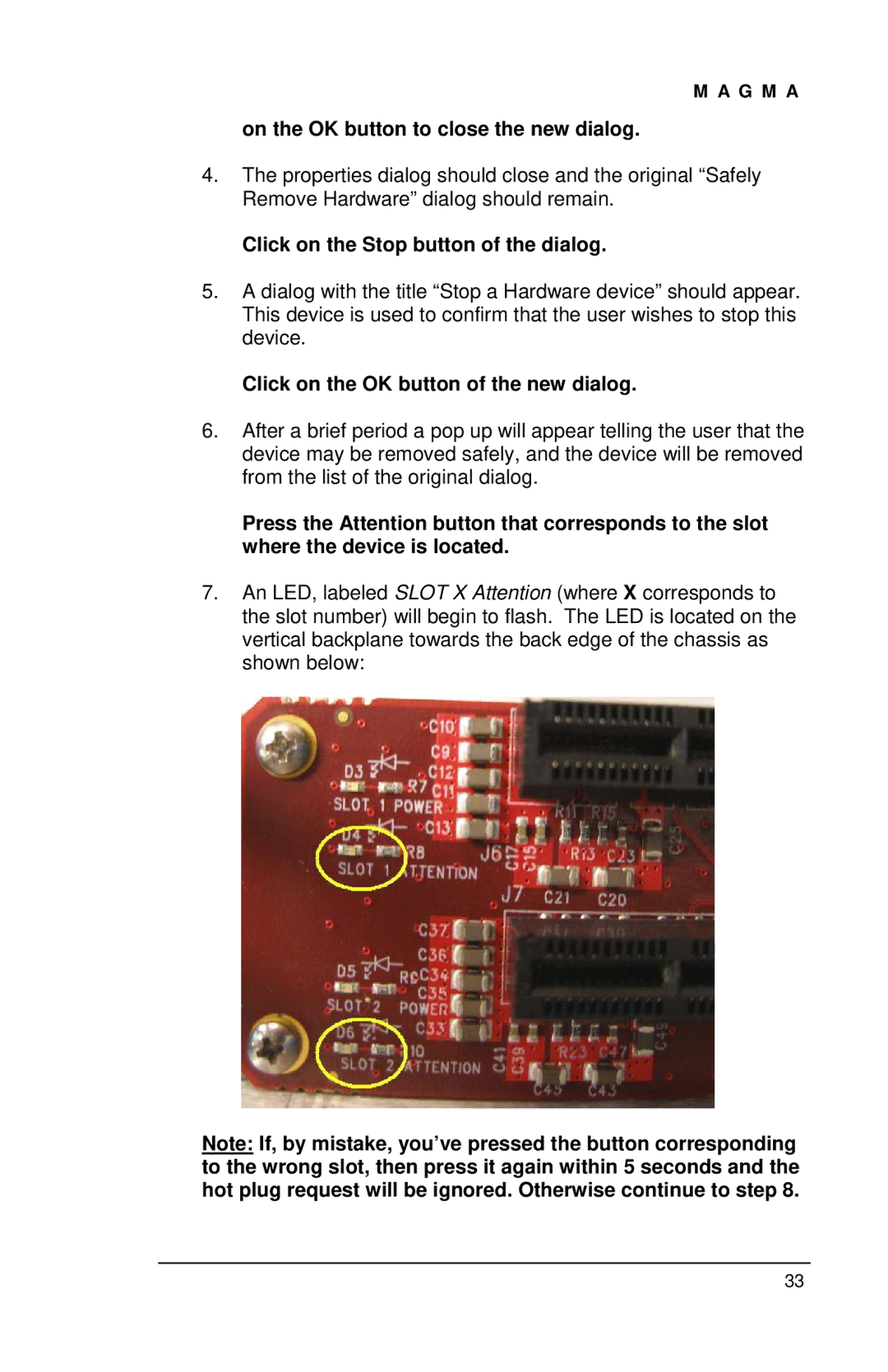 Magma EB2R user manual On the OK button to close the new dialog 