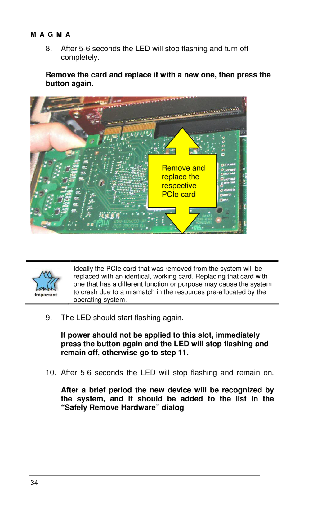 Magma EB2R user manual LED should start flashing again 