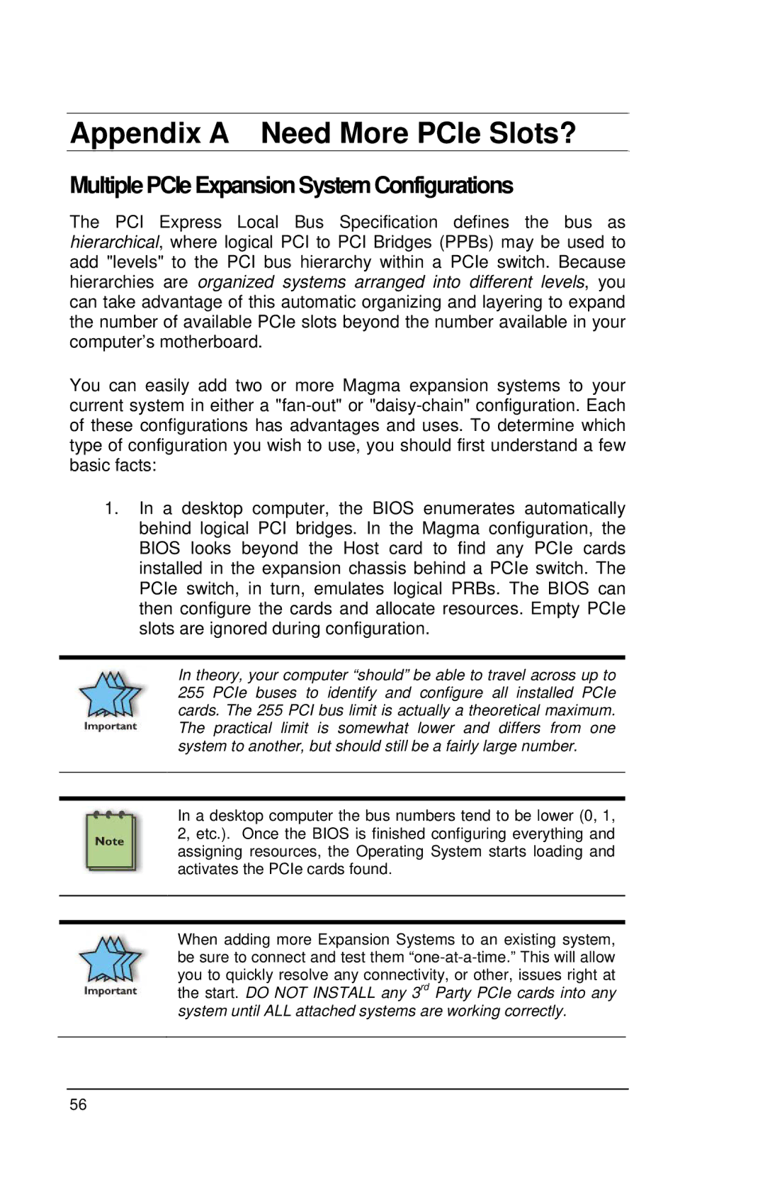 Magma EB2R user manual Appendix a Need More PCIe Slots?, Multiple PCIe Expansion System Configurations 