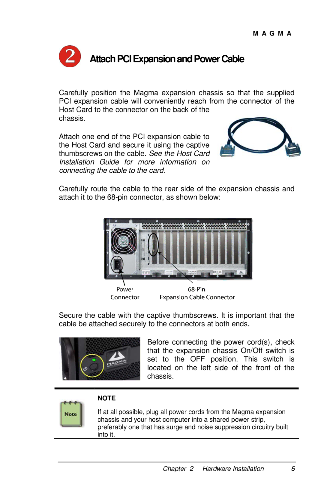 Magma P13RR manual AttachPCIExpansionandPowerCable 