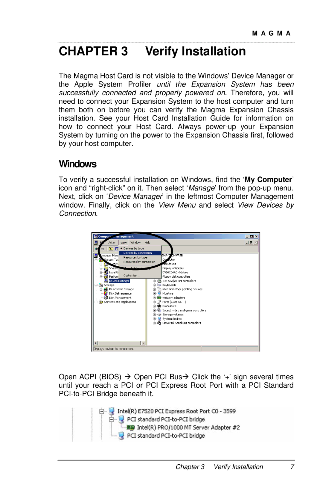 Magma P13RR manual Verify Installation, Windows 