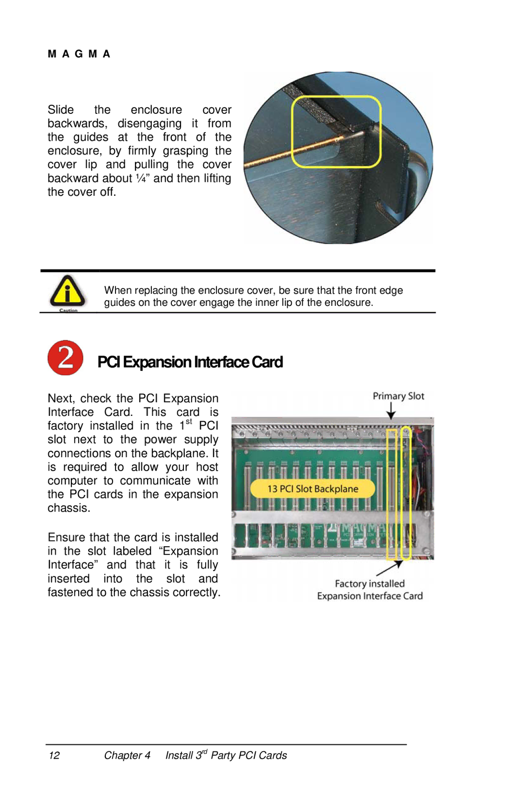 Magma P13RR-TEL user manual PCI Expansion InterfaceCard 