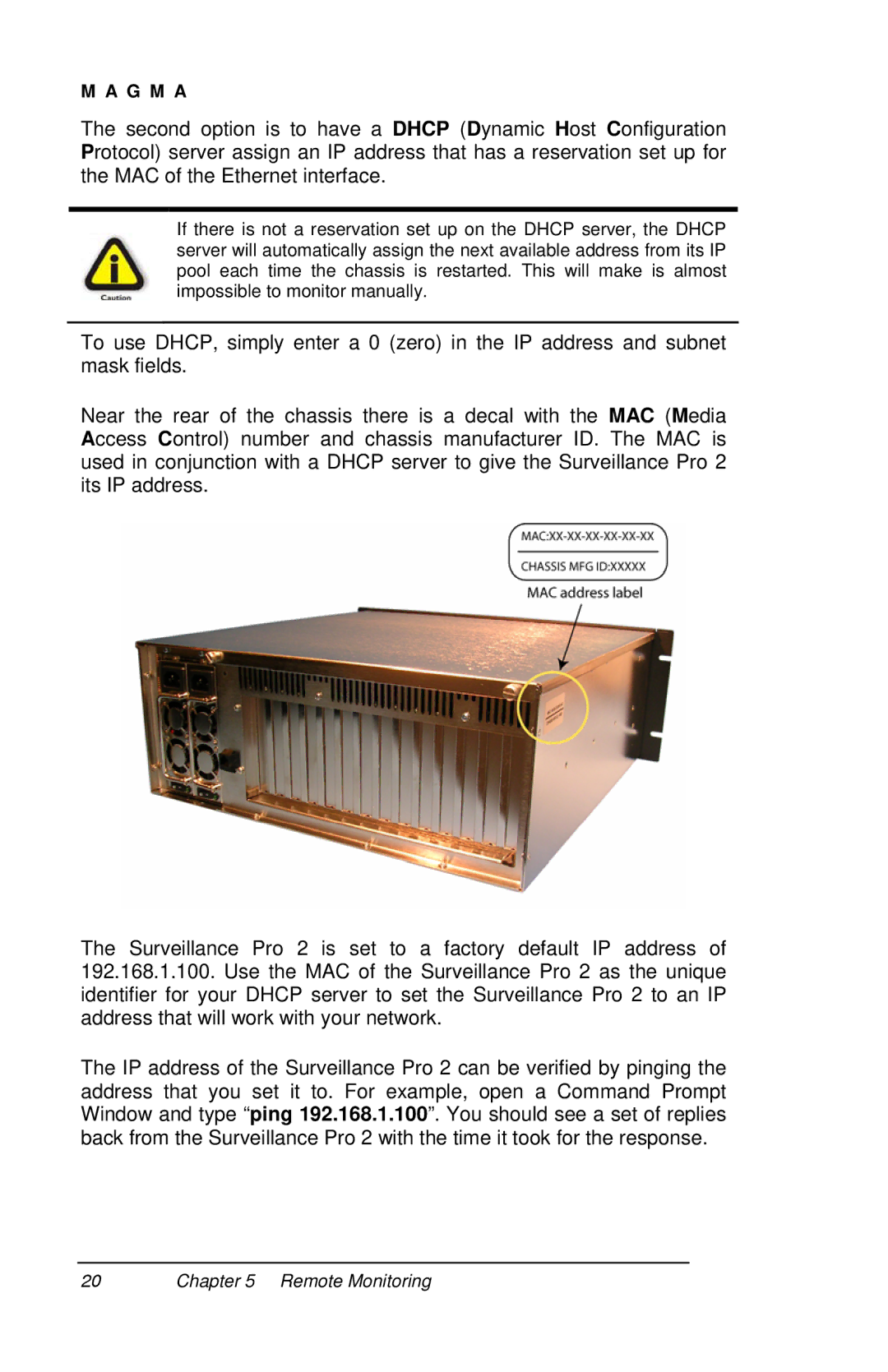 Magma P13RR-TEL user manual G M a 