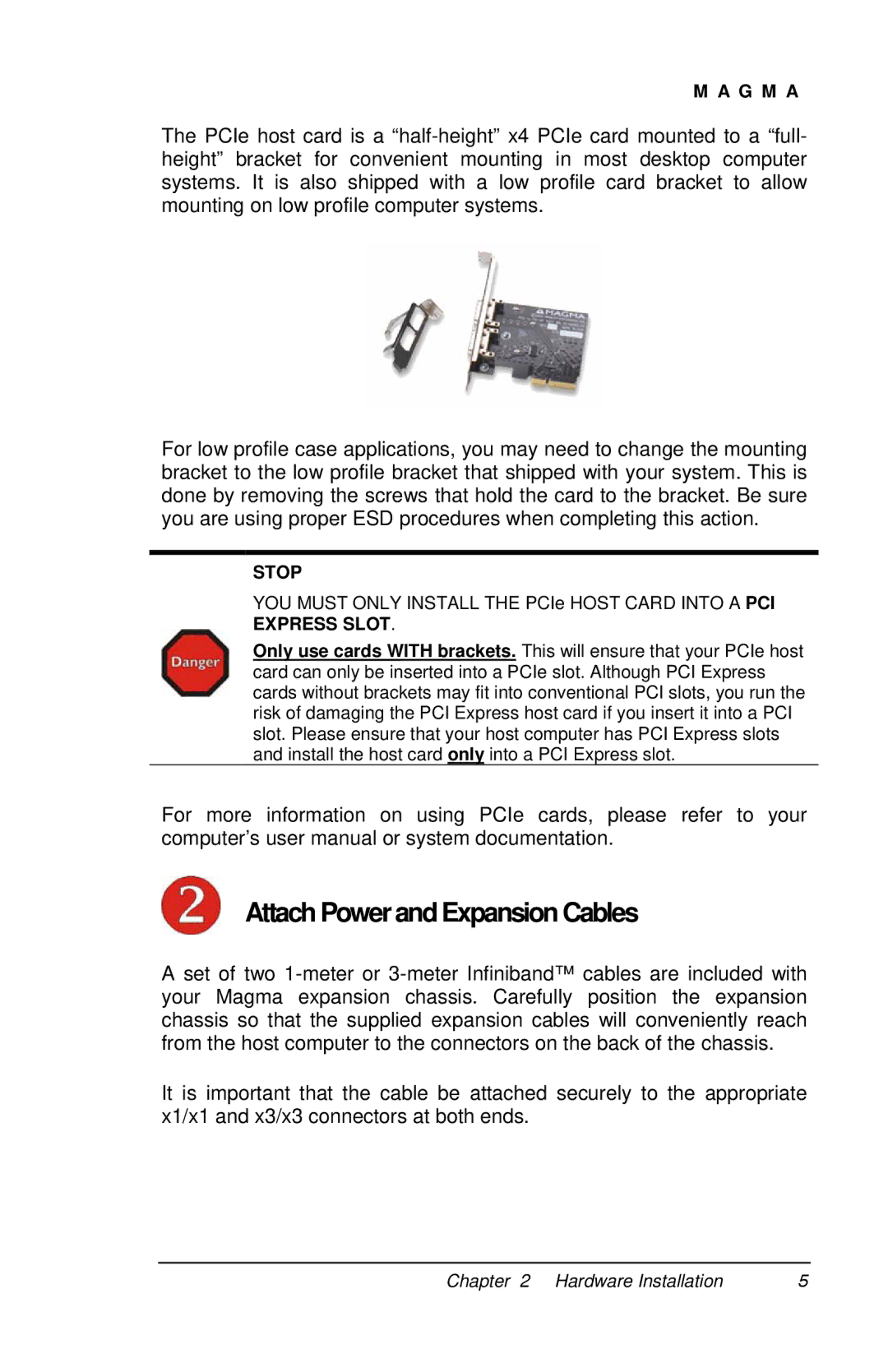 Magma PE6RR, PE6R4 user manual AttachPowerandExpansionCables 