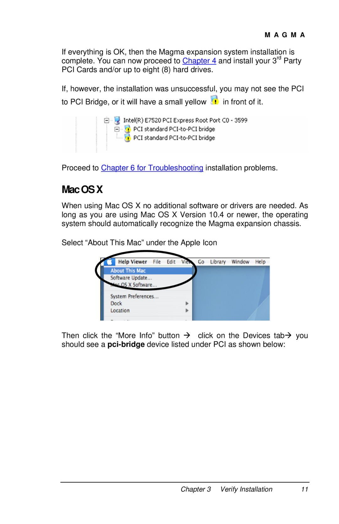 Magma PE6RR, PE6R4 user manual MacOSX 