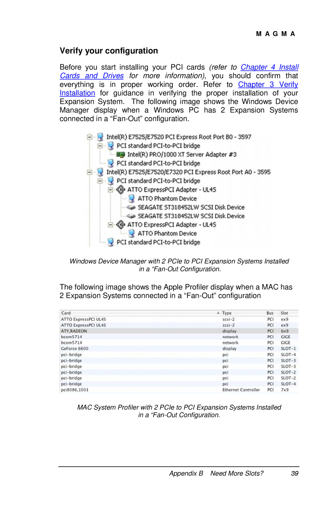 Magma PE6RR, PE6R4 user manual Verify your configuration 