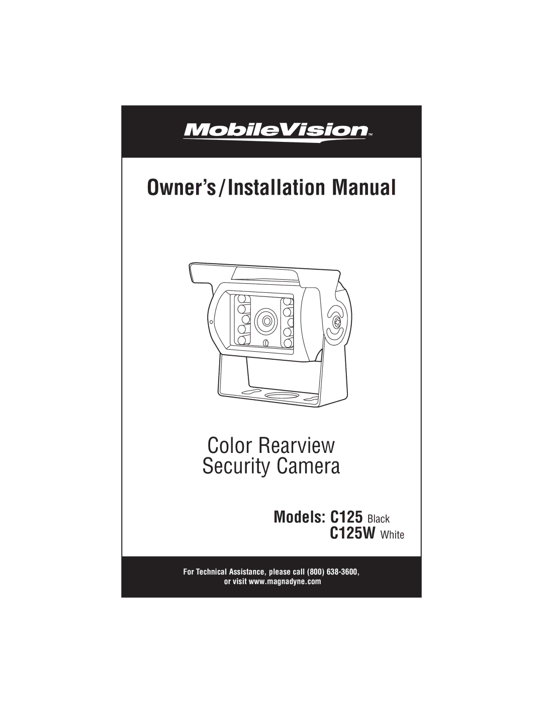 Magnadyne C125 Black, C125W White installation manual Owner’s / Installation Manual 