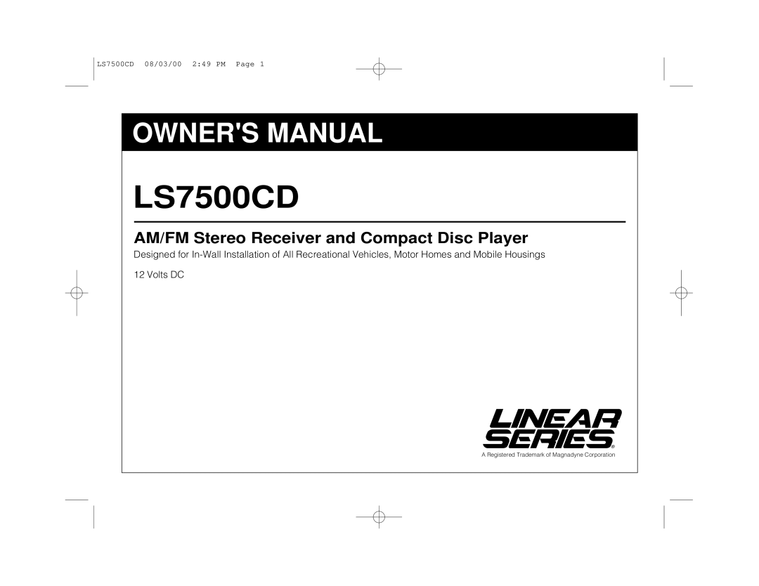 Magnadyne LS7500CD owner manual 