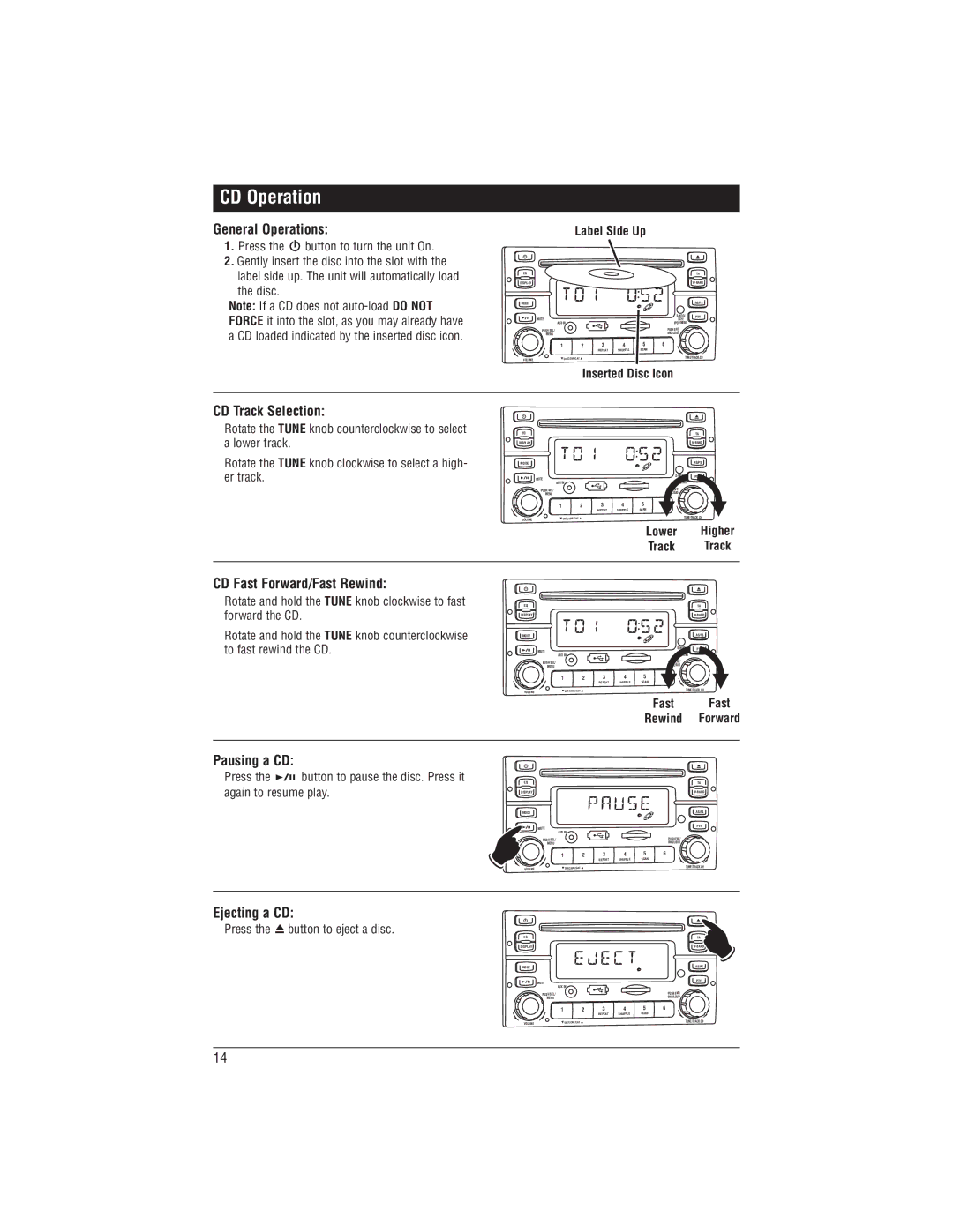 Magnadyne M1-CD installation manual CD Operation 