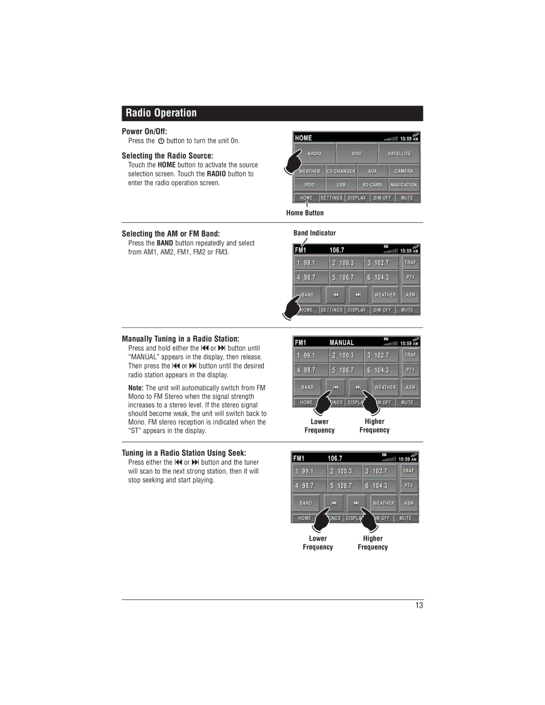 Magnadyne M1-LCD-2 installation manual Radio Operation 