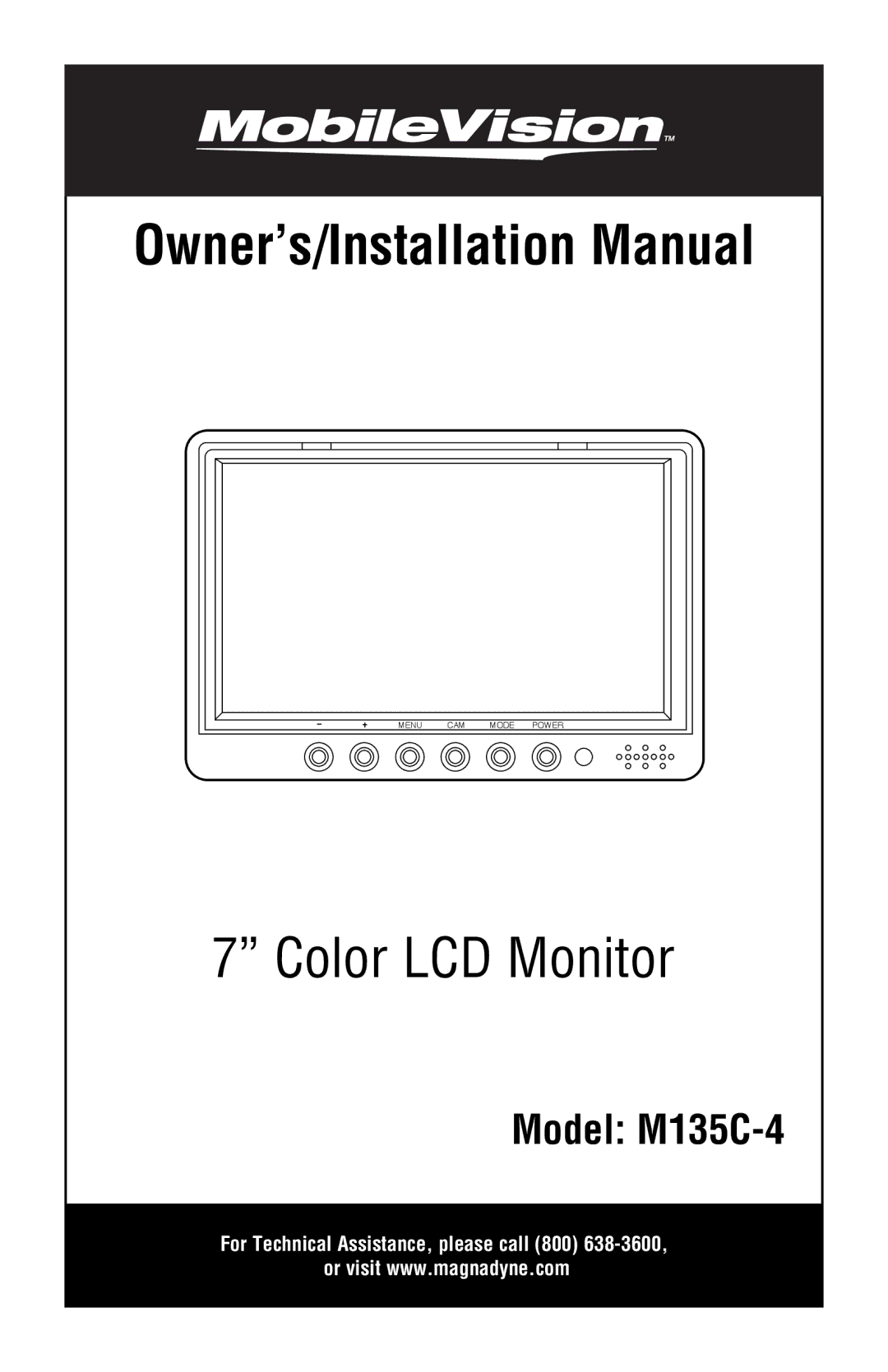 Magnadyne M135C-4 installation manual Owner’s/Installation Manual 