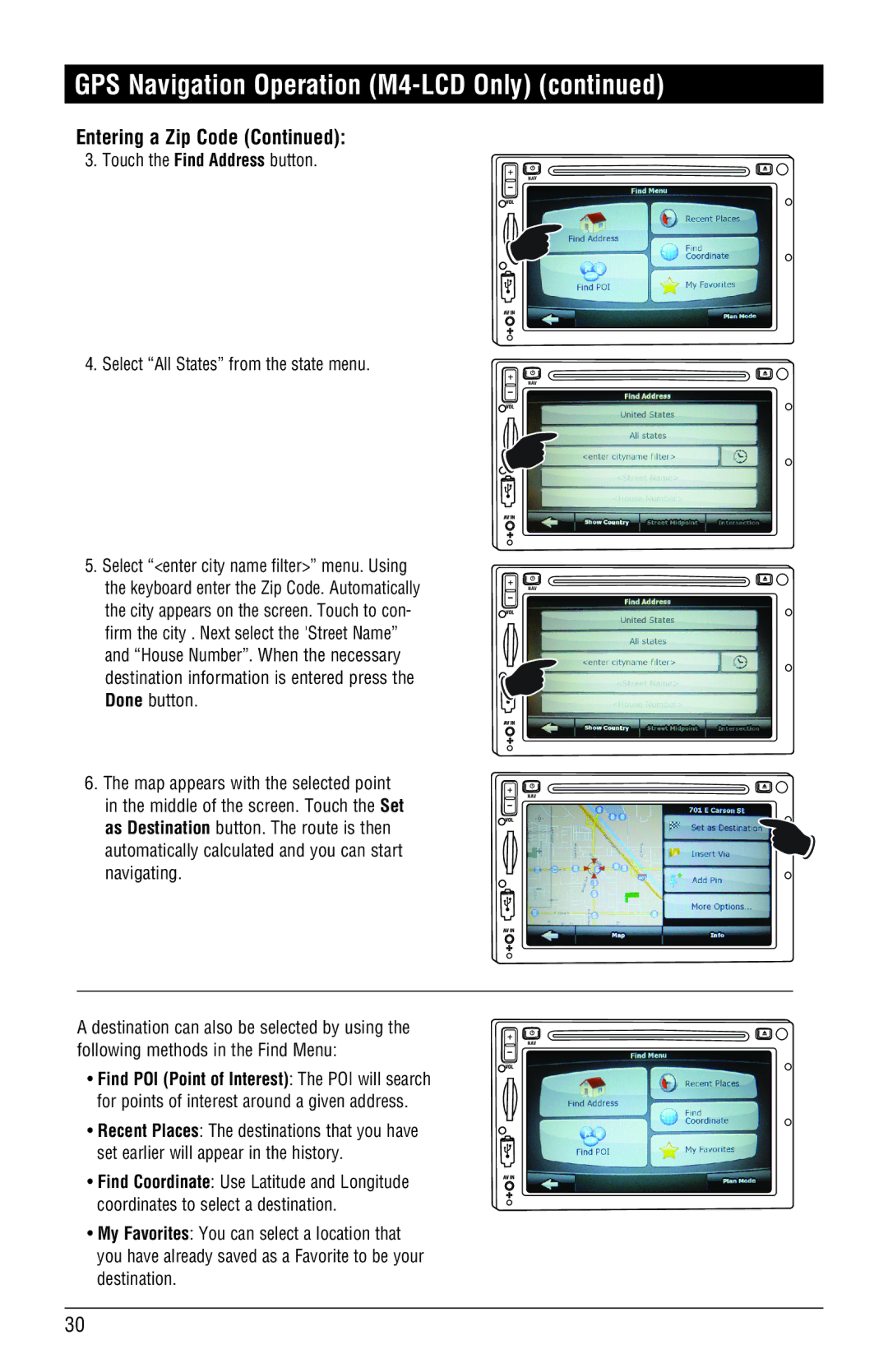 Magnadyne M3-LCD installation manual GPS Navigation Operation M4-LCD Only 