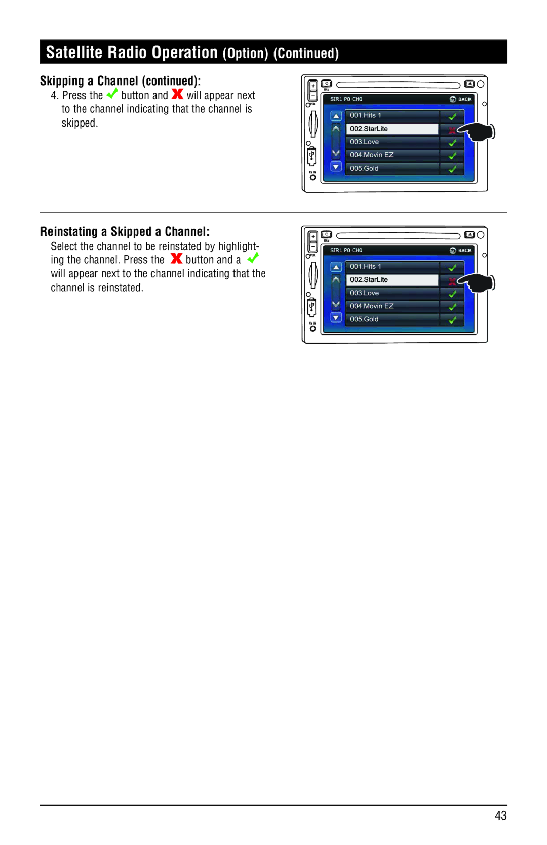 Magnadyne M3-LCD, M4-LCD installation manual Reinstating a Skipped a Channel 