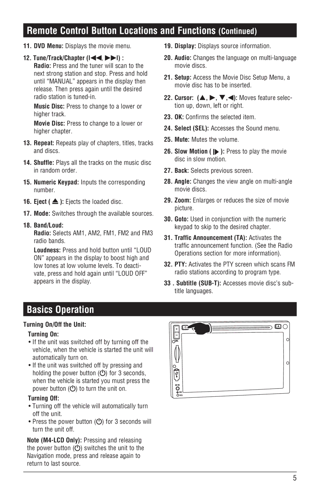 Magnadyne M3-LCD, M4-LCD installation manual Basics Operation 