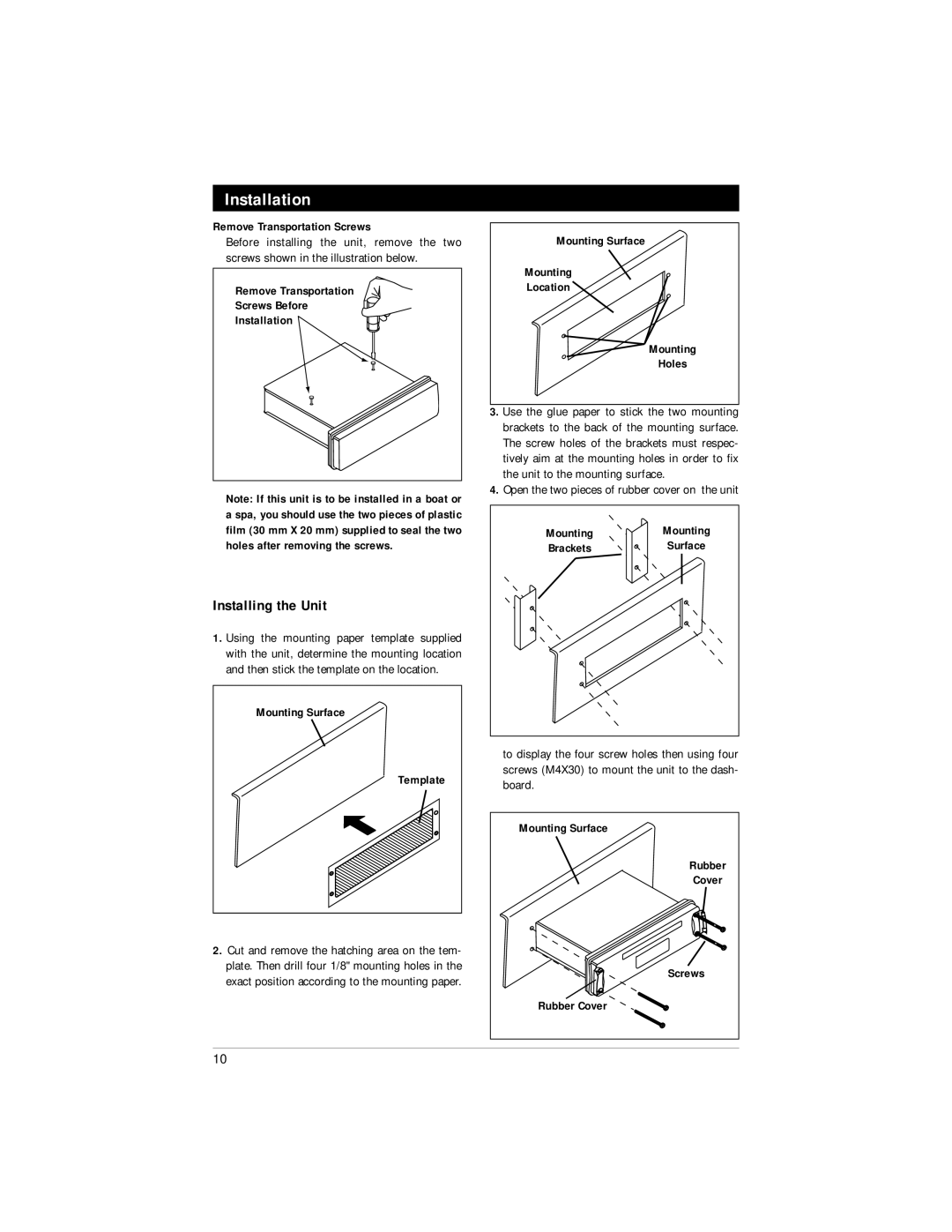 Magnadyne M5000CD manual Installation 