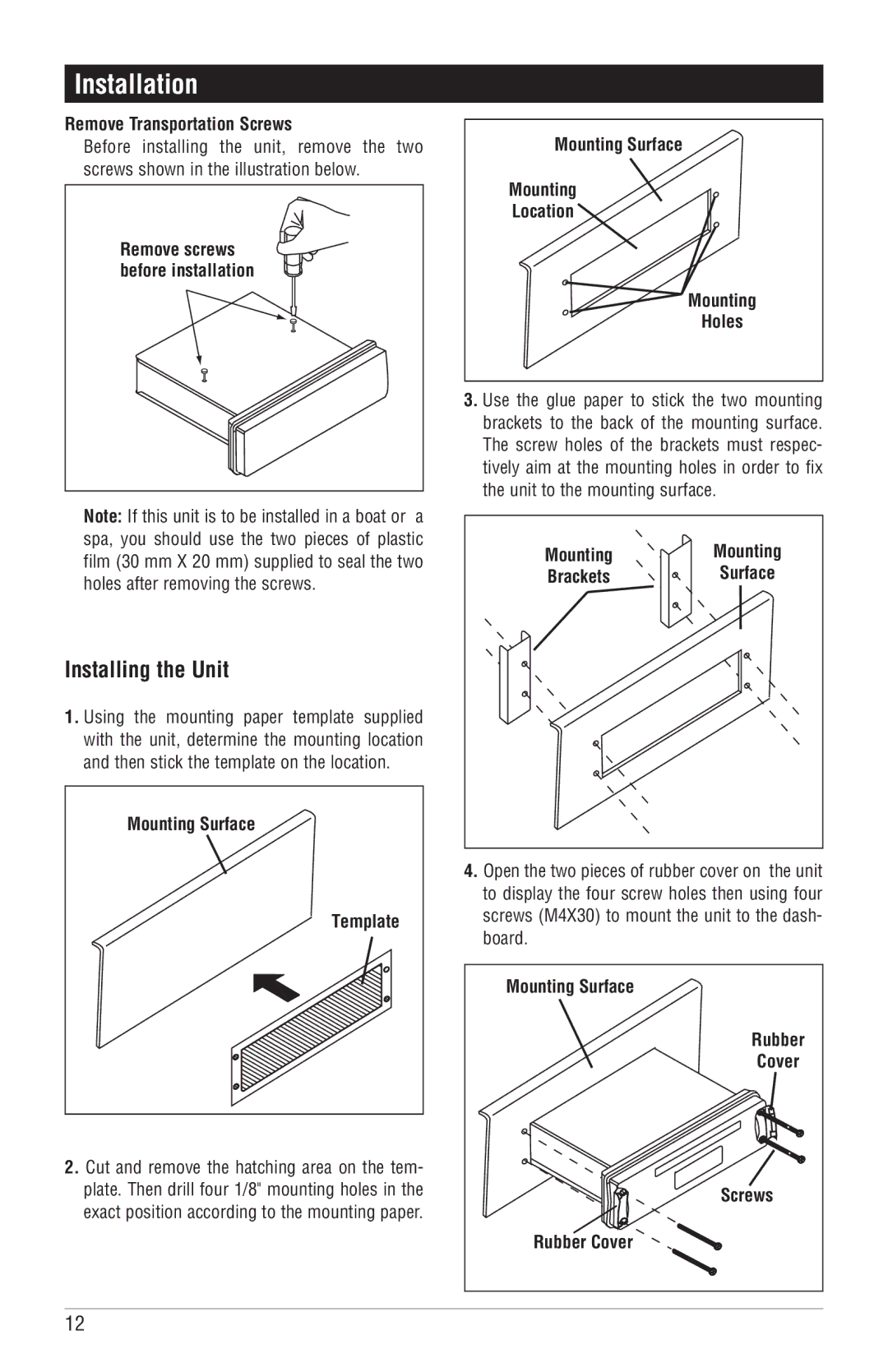 Magnadyne M6100CD operation manual Installation 