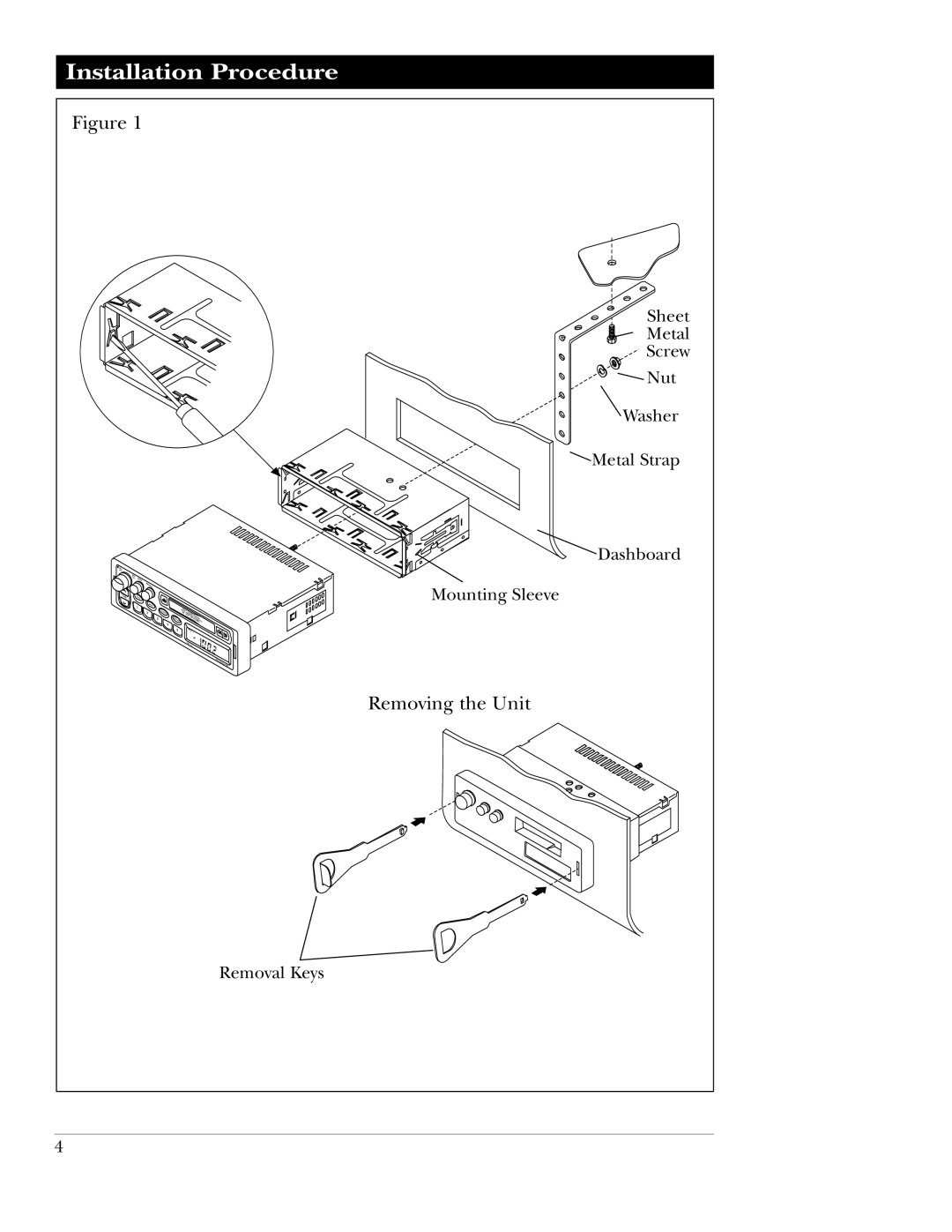 Magnadyne M9860f, M9850 manual Removing the Unit 