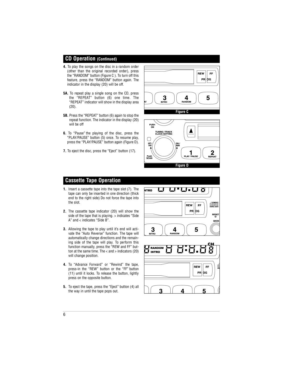 Magnadyne M9900 manual Cassette Tape Operation, Figure C 