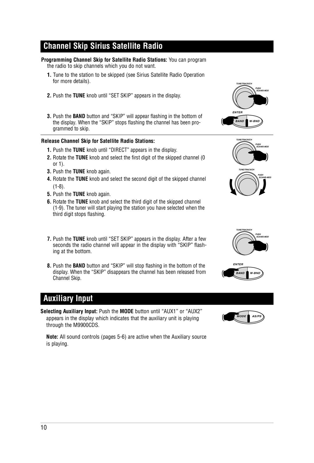 Magnadyne M9900CDS Channel Skip Sirius Satellite Radio, Auxiliary Input, Release Channel Skip for Satellite Radio Stations 