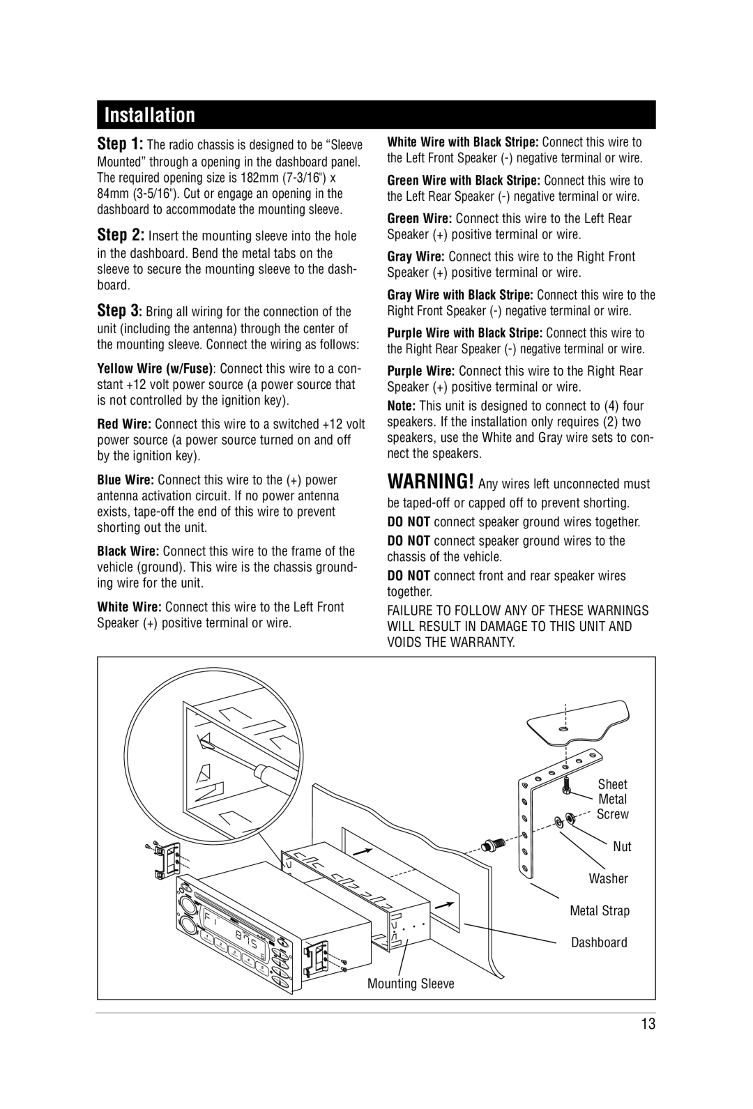 Magnadyne M9900CDS manual Installation 