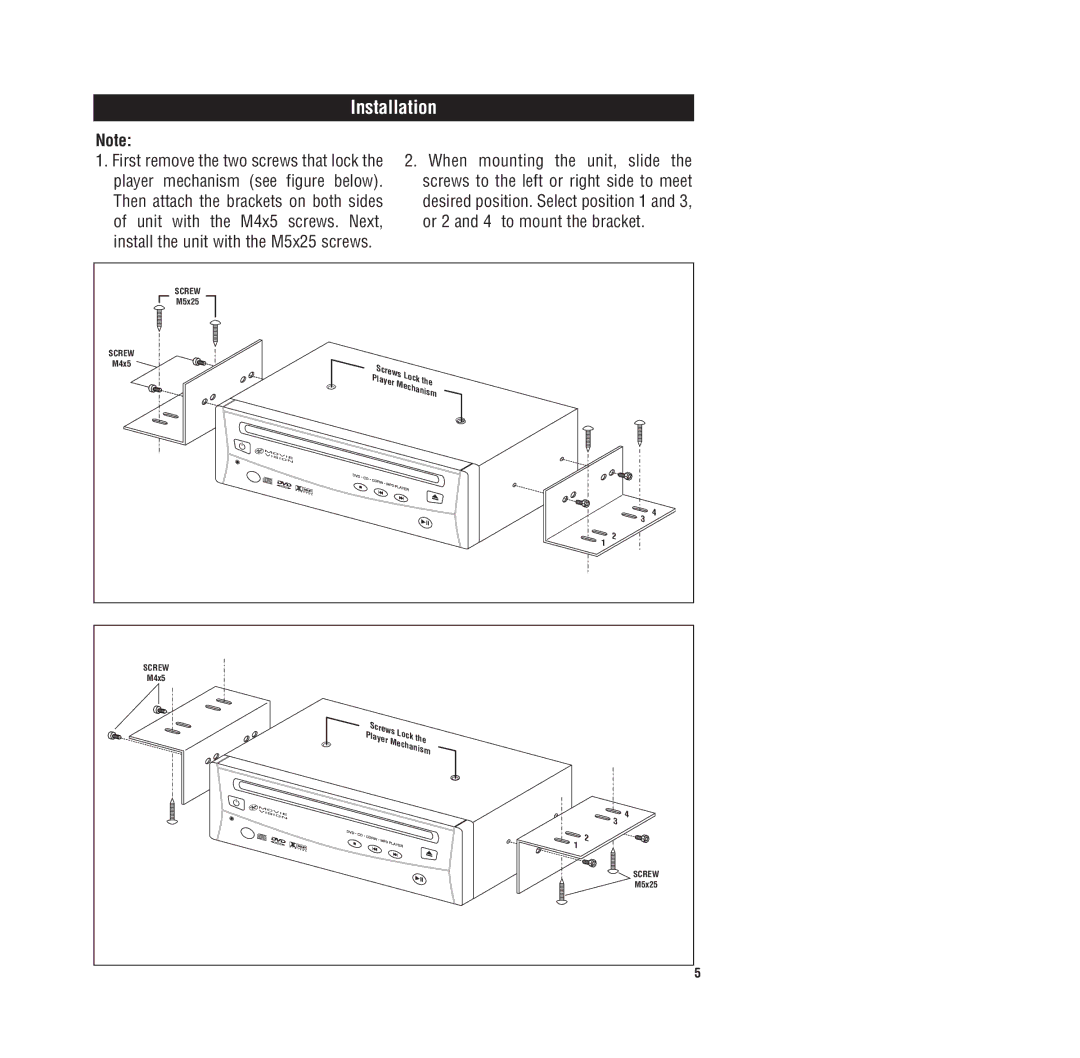 Magnadyne MV-DVD-PL3 owner manual Installation 