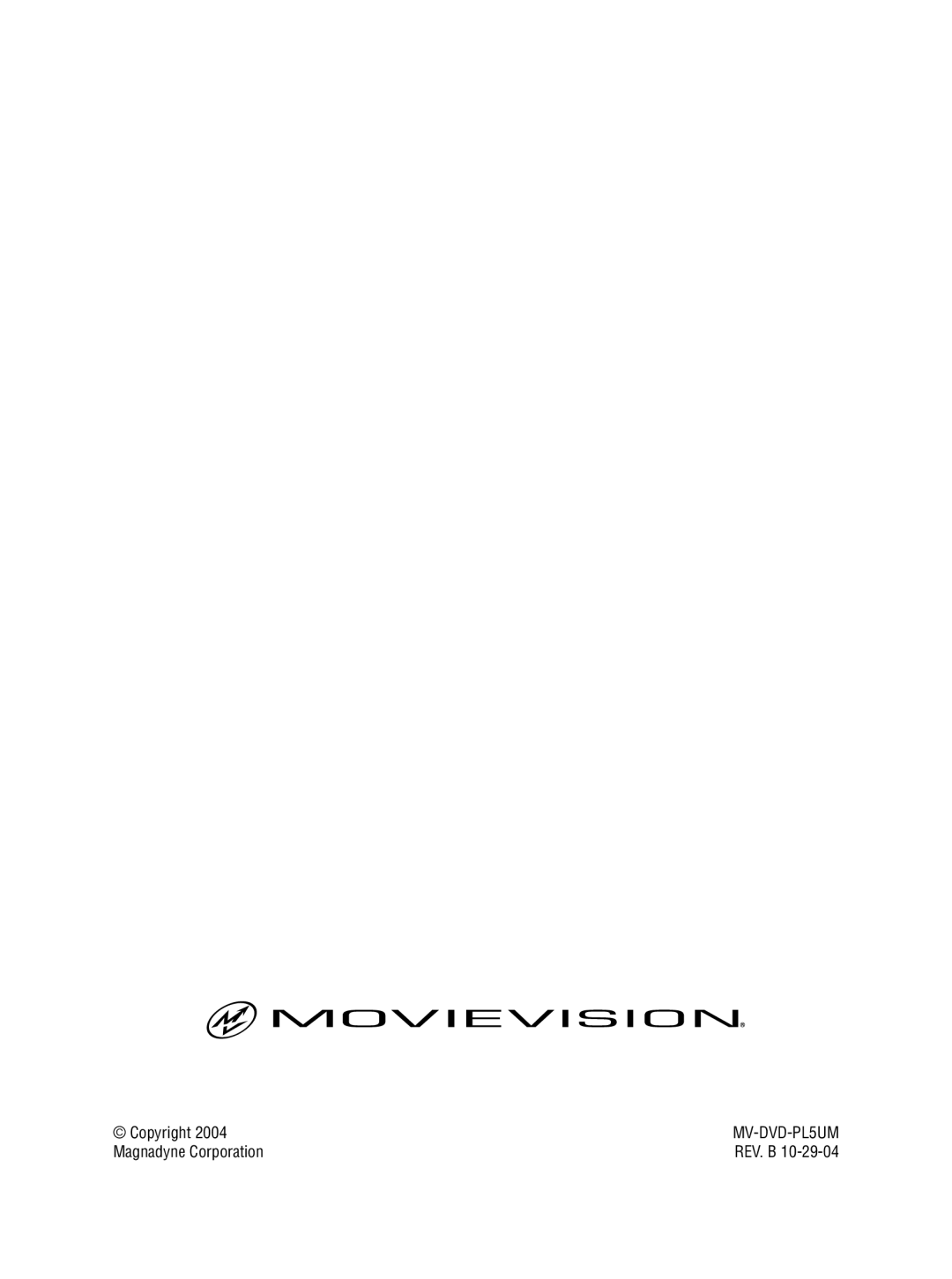 Magnadyne MV-DVD-PL5 owner manual Copyright 