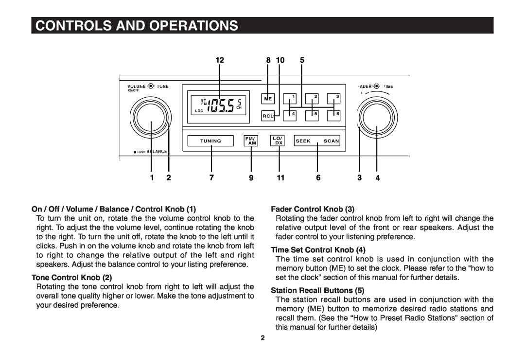Magnadyne PPC-200 owner manual Controls And Operations 