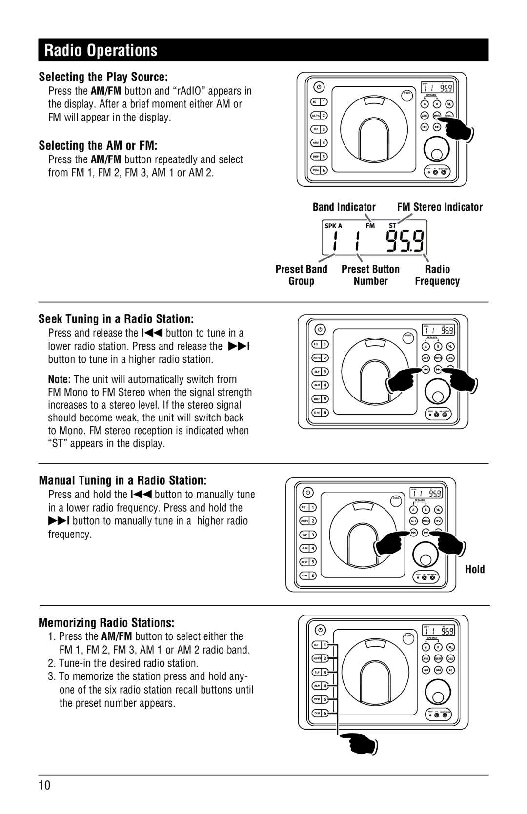 Magnadyne RV4000 installation manual Radio Operations 