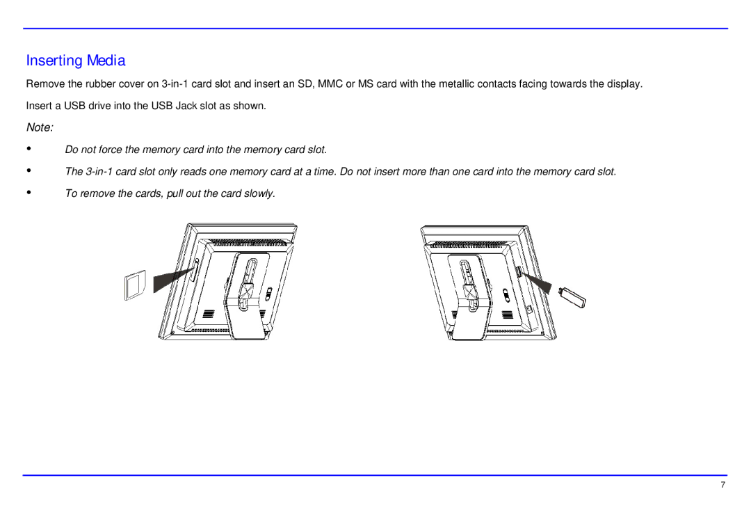 Magnasonic 07MF119 instruction manual Inserting Media 