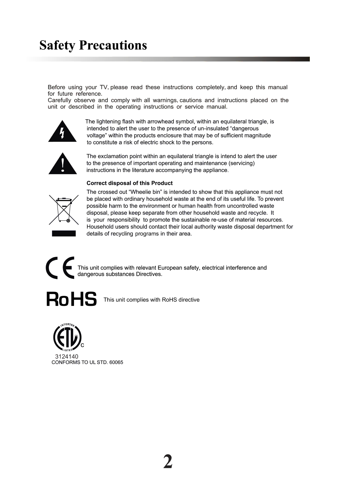 Magnasonic 14611MHD instruction manual 3124140 