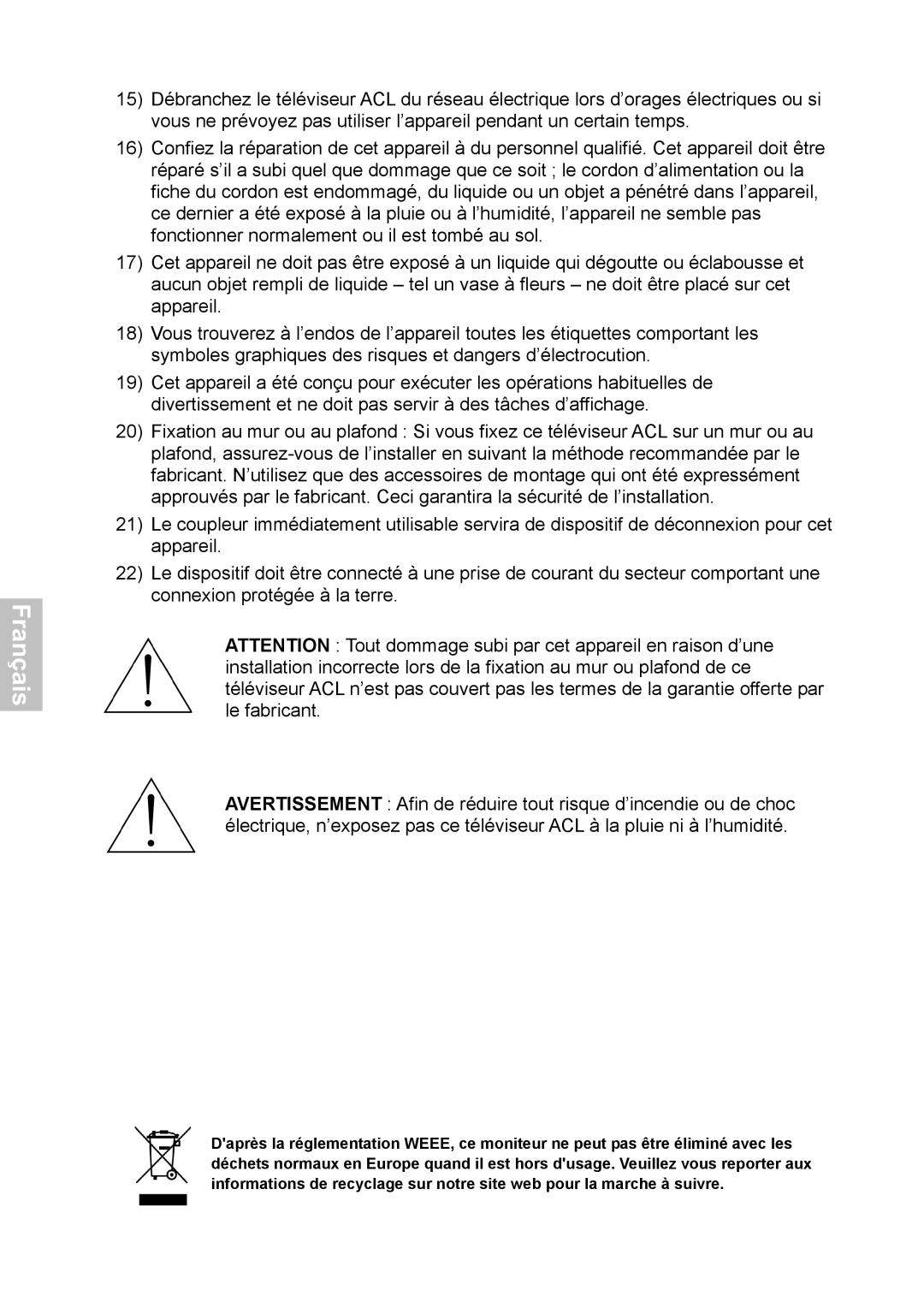 Magnasonic 26604MHD instruction manual Français 