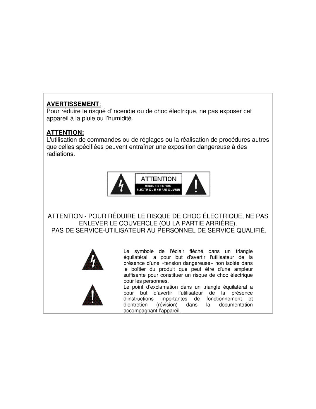 Magnasonic iP860K instruction manual Avertissement 