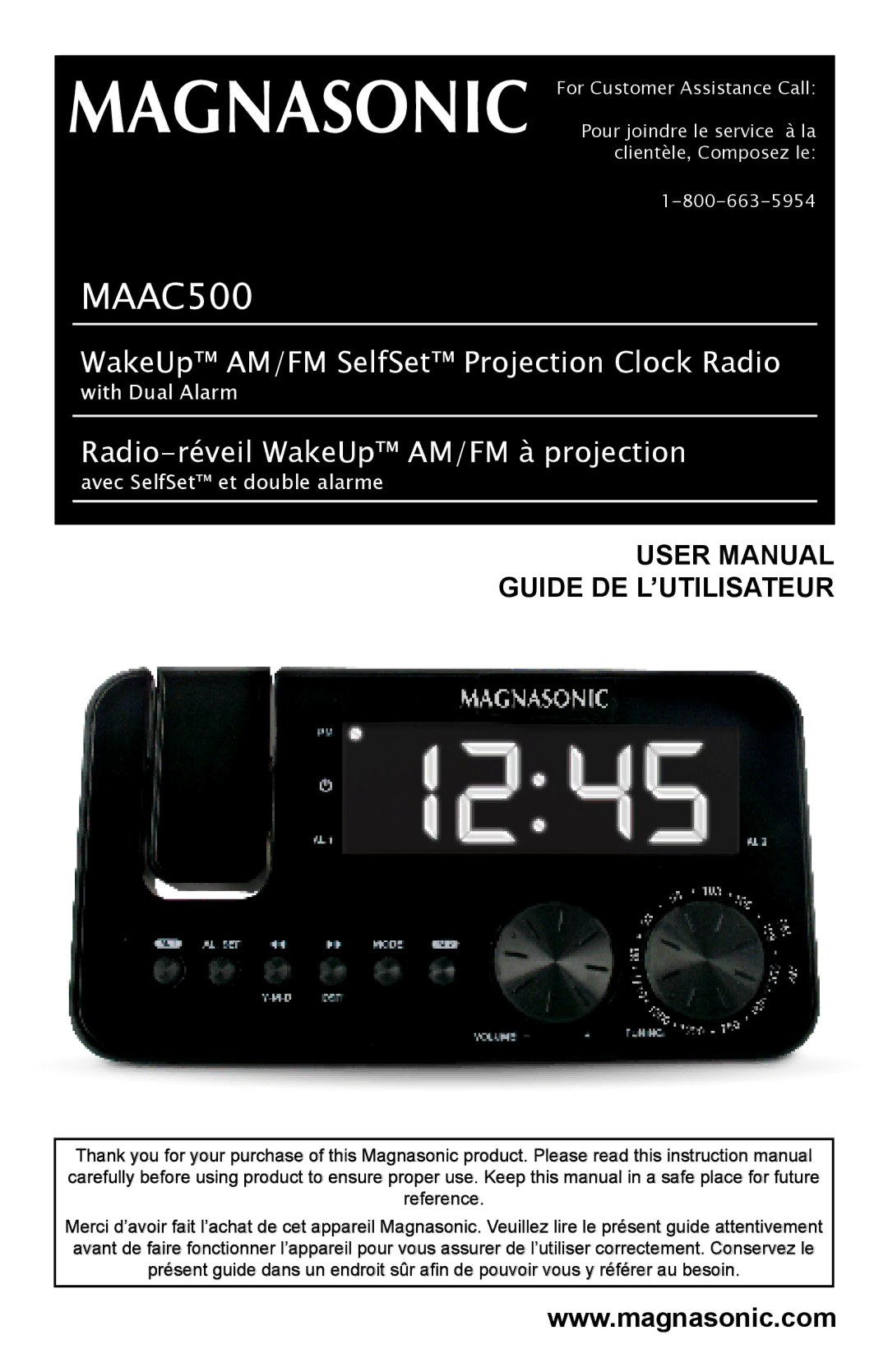 Magnasonic MAAC500 instruction manual 