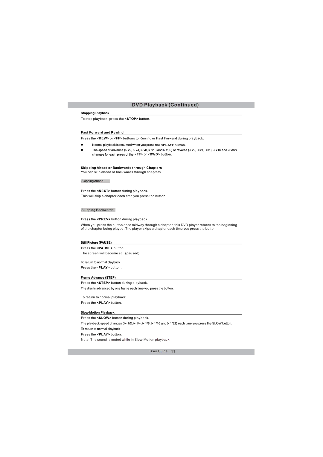 Magnasonic MDVD654 instruction manual DVD Playback 