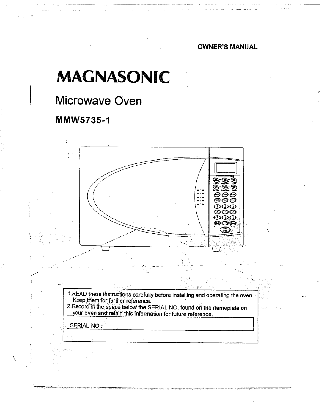Magnasonic MMW5735-1 manual 