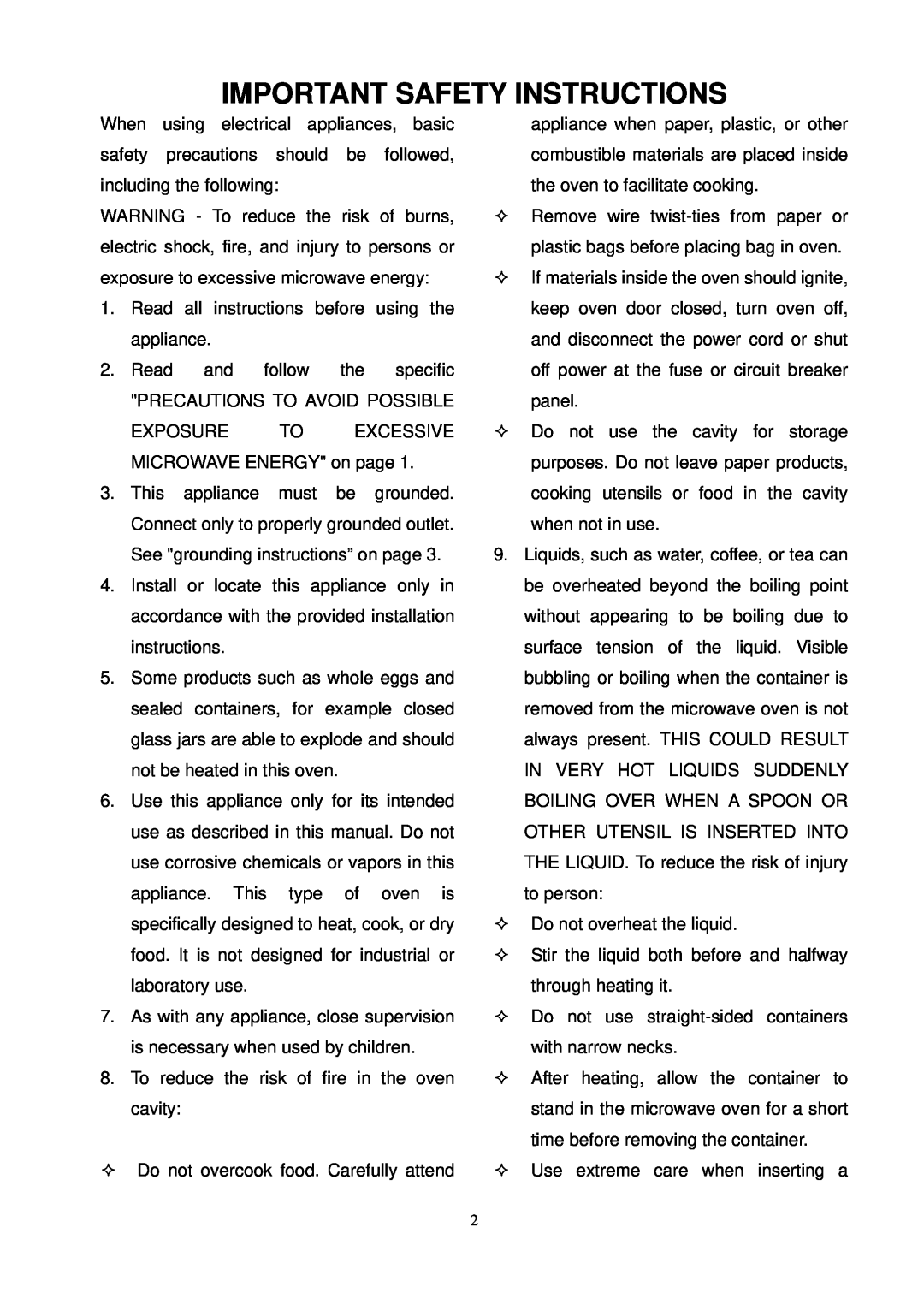 Magnasonic MMW5736-4, MMW5736-1 instruction manual Important Safety Instructions 