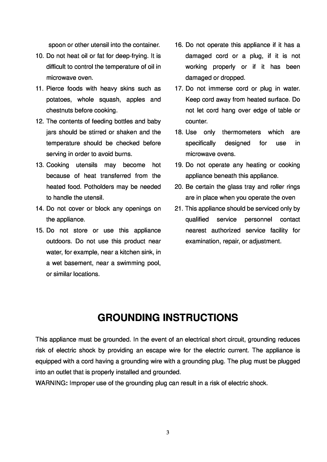 Magnasonic MMW5736-1, MMW5736-4 instruction manual Grounding Instructions 