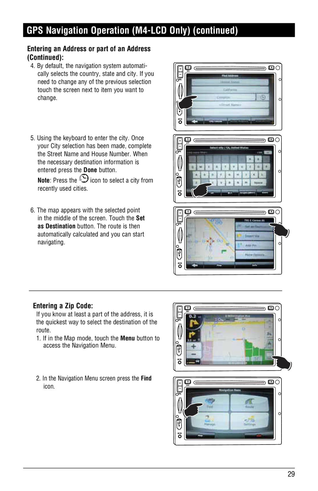 Magnat Audio M3-LCD/M4-LCD installation manual Entering a Zip Code 